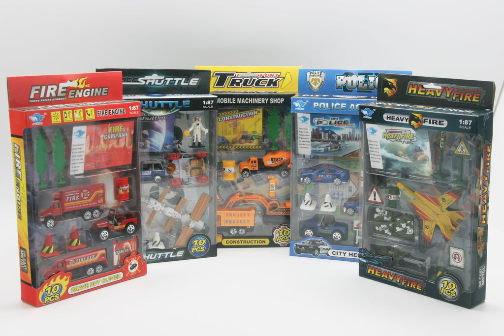 10 Piece Die-Cast Playset Assorted Styles