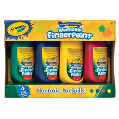 Crayola Washable Finger Paints Bold Colours 4 Pack