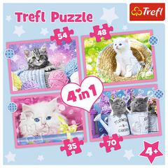 TREFL 4-IN-1 PUZZLE CAT'S FUN