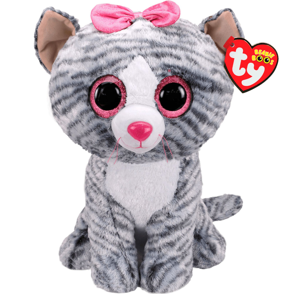 Ty Beanie Boo Large - Kiki Grey Striped Cat