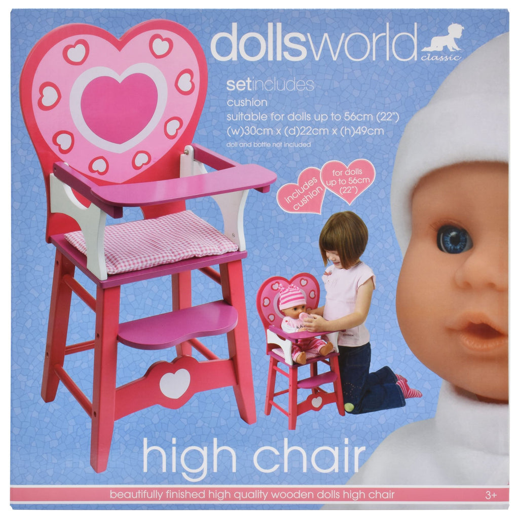 Dolls World Wooden High Chair