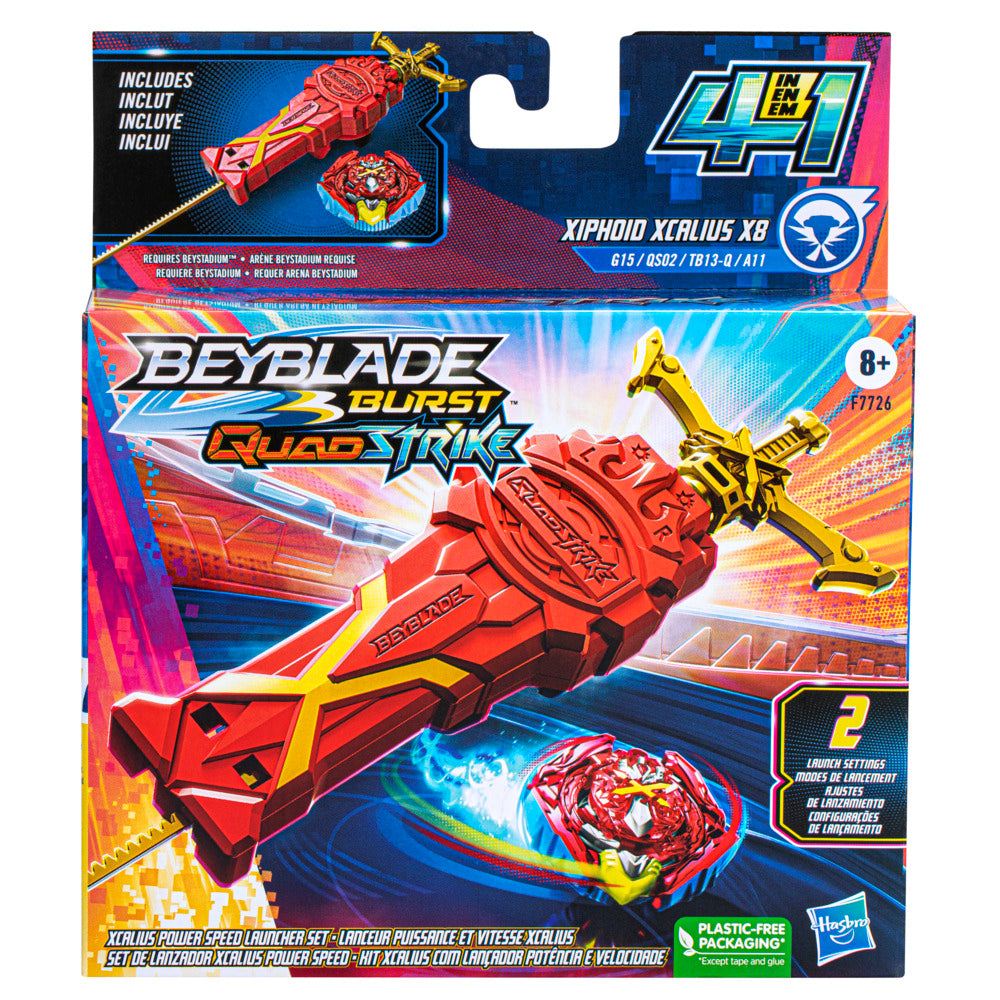 Beyblade Burst Quadstrike Xcalius Power Speed Launcher Set