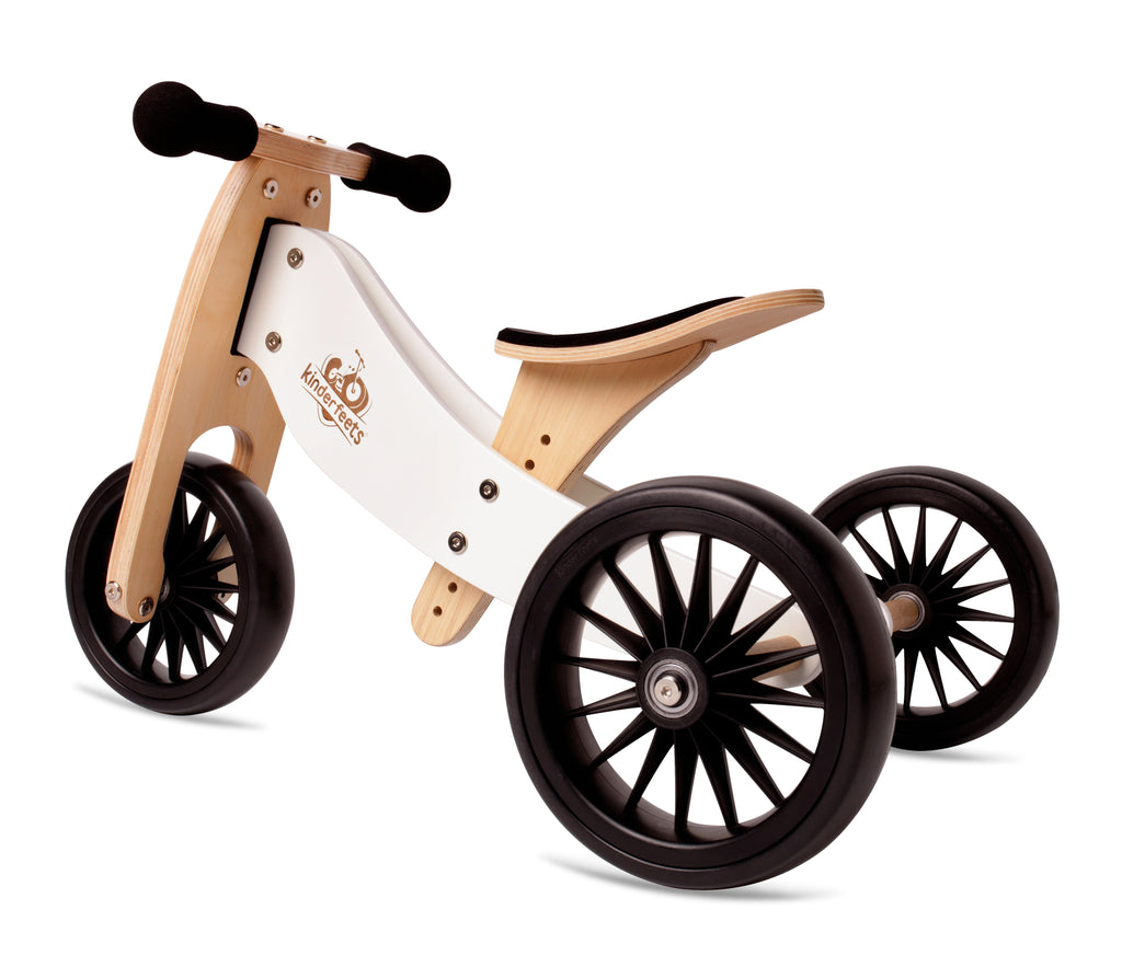 Kinderfeets Tiny Tot Plus Wooden Trike White