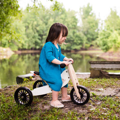 Kinderfeets Tiny Tot Plus Wooden Trike White