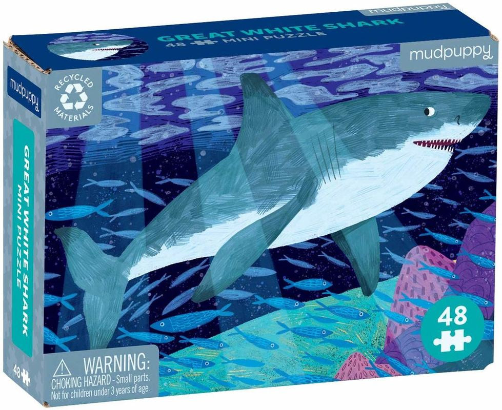 Mud Puppy Great White Shark 48 Piece Mini Puzzle