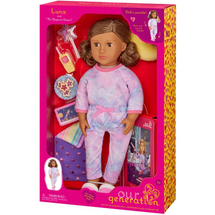OUR GENERATION 18 INCH DELUXE PAJAMA DOLL WITH BOOK  LUNA