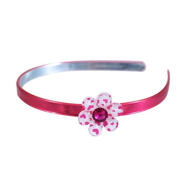 Pink Poppy Heart Print Flower Gem Headband Assorted Styles