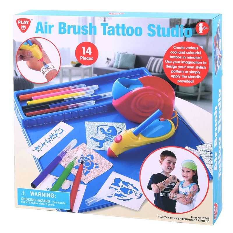 Playgo Toys Ent. Ltd. Air Brush Tattoo Studio 14 Pieces