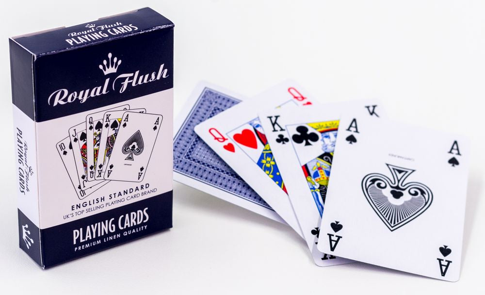 ROYAL FLUSH PLAYING CARDS BLUE