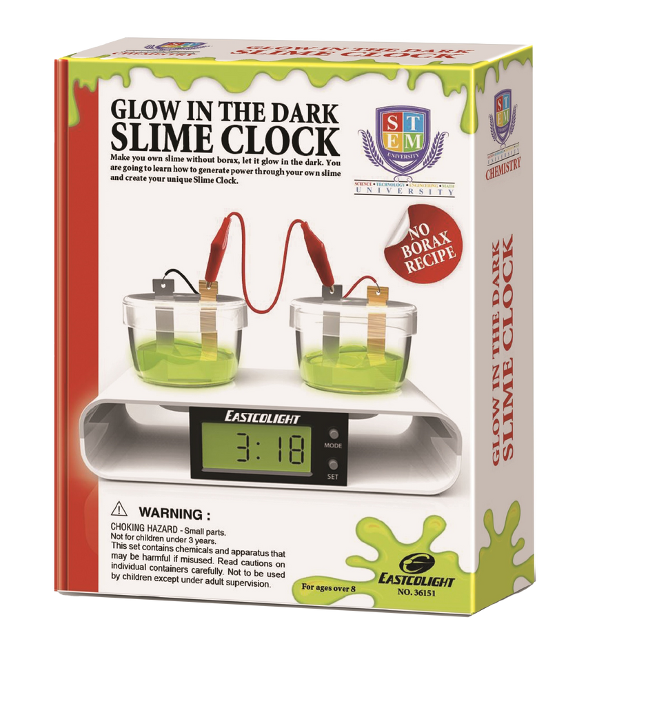 Stem Activity Kit Glow In The Dark Slime Clock