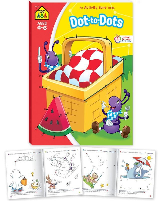 School Zone Activity Zone Dot-To-Dots Workbook