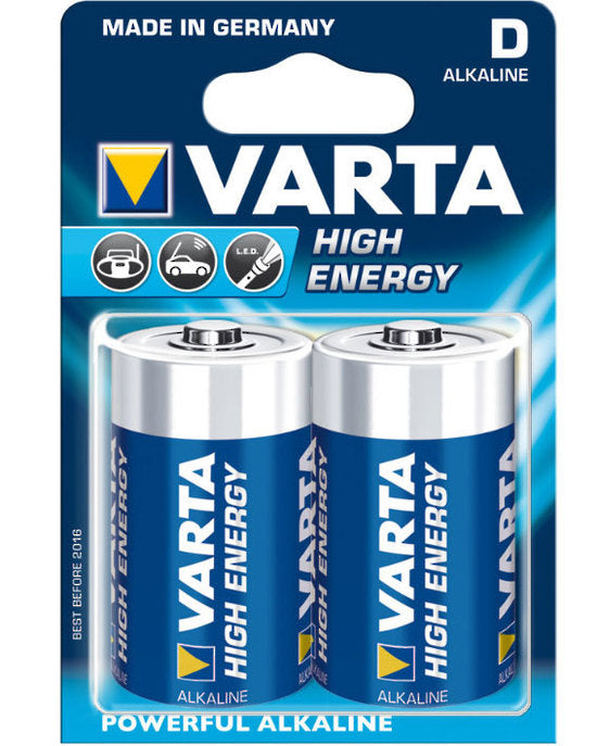 Varta High Energy D Size Alkaline Battery 2 Pack