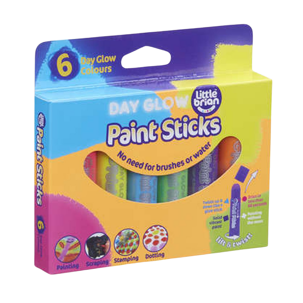 Little Brian Paint Sticks Day Glow Colours 6 Pack