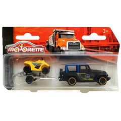 Majorette City Trailers Jeep Wrangler With Quad Bike And Trailer